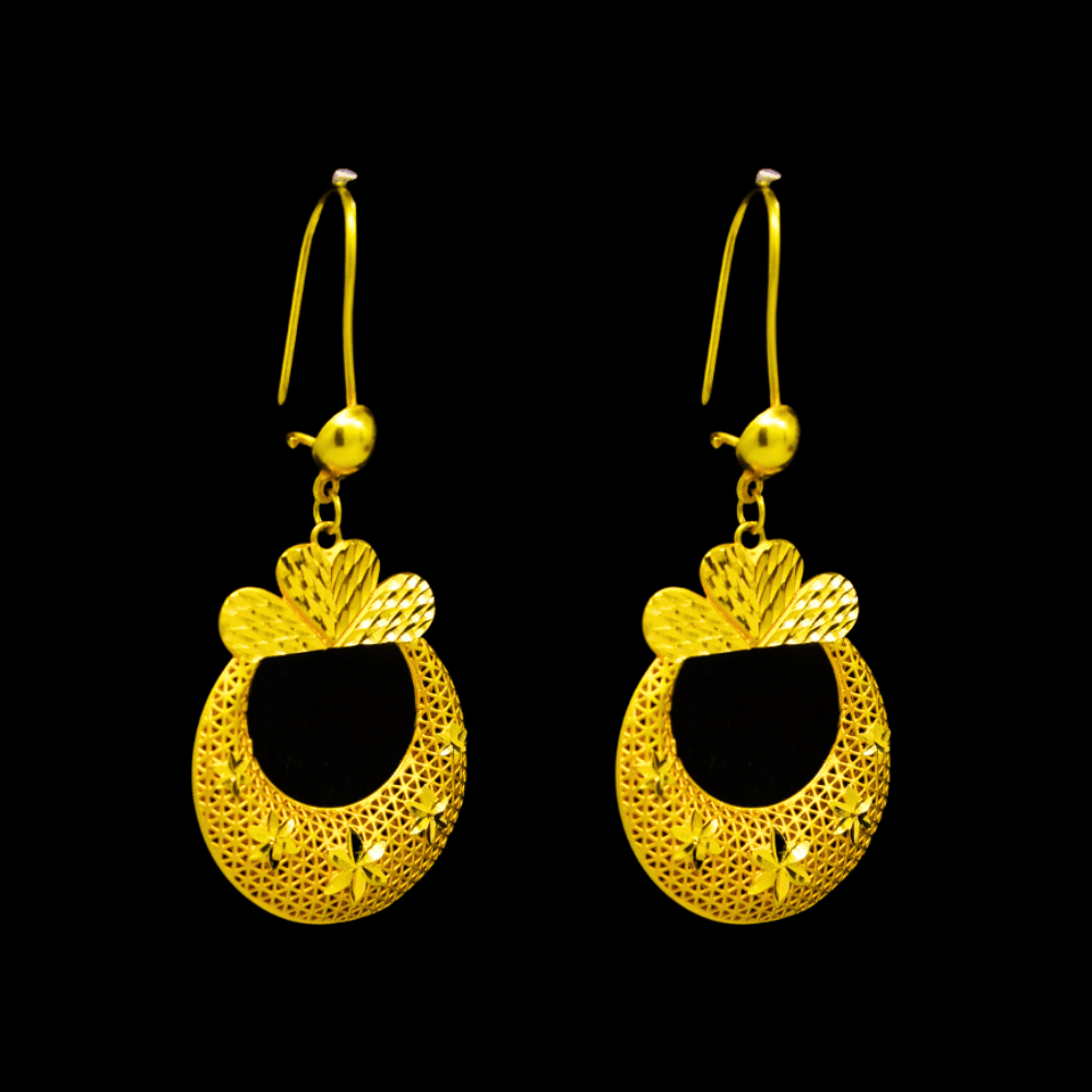 21K Gold Stud Drop Earrings - SW29466